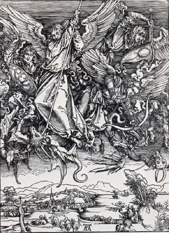 Albrecht Durer St.Michael Battling the Dragon France oil painting art
